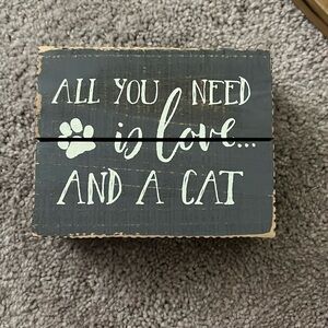 Wooden cat sign